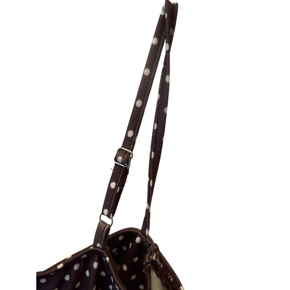 Y2K Brown Polka Dot Babydoll Mini Dress Women XS Spaghetti Strap Retro Pinup - Picture 5 of 12